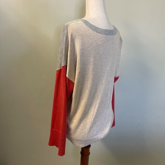 Lilla|P Red and Gray V Neck Sweater - Size L - Picture 4 of 10